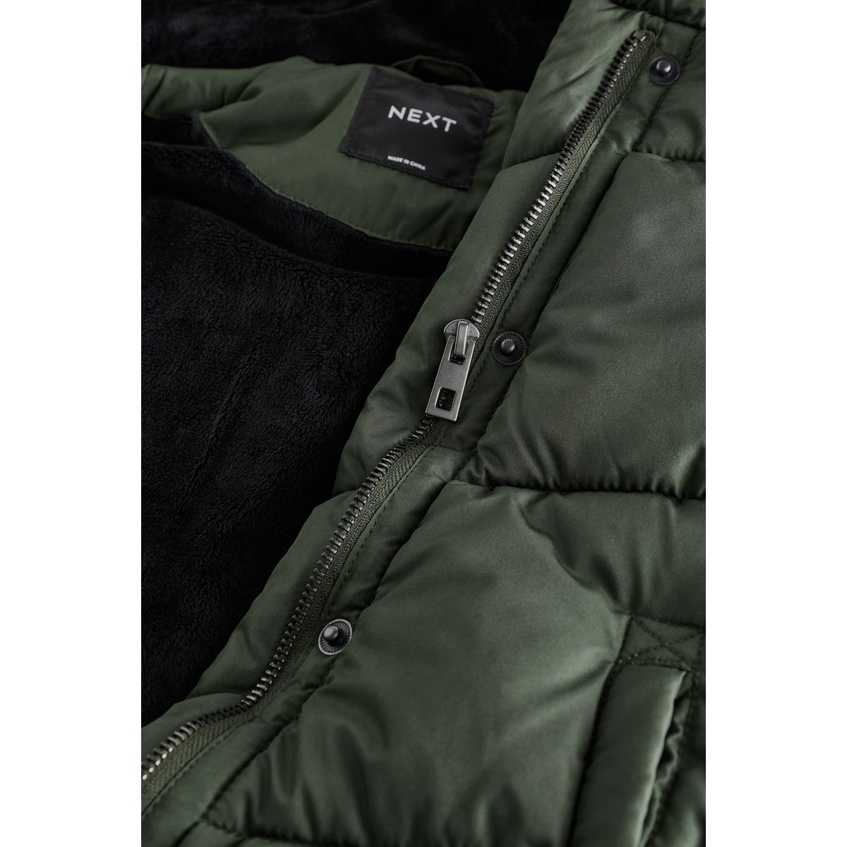 Veste matelassée imperméable à motif chevron vert kaki, NEXT