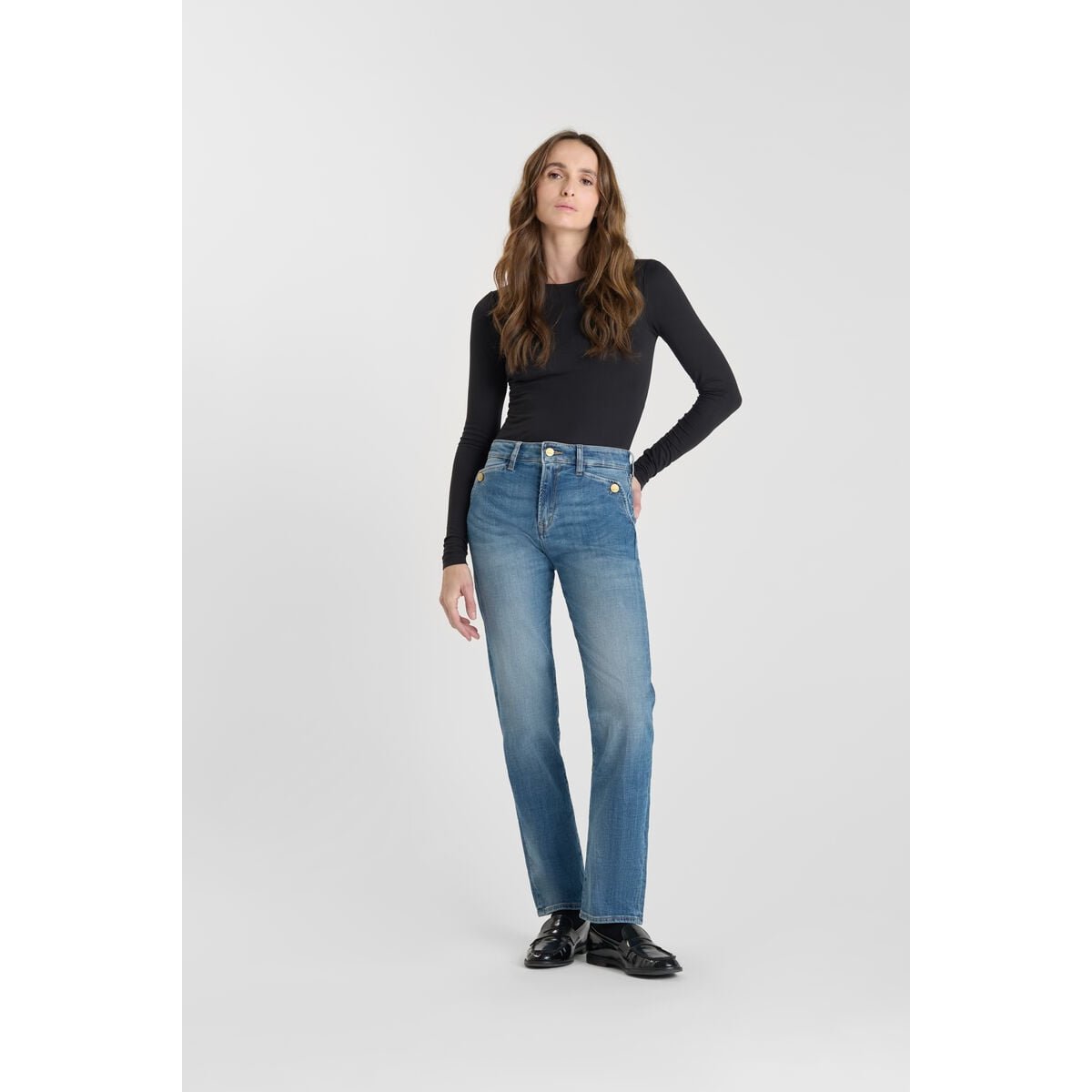 Jeans droite , 7/8ème blue, LE TEMPS DES CERISES