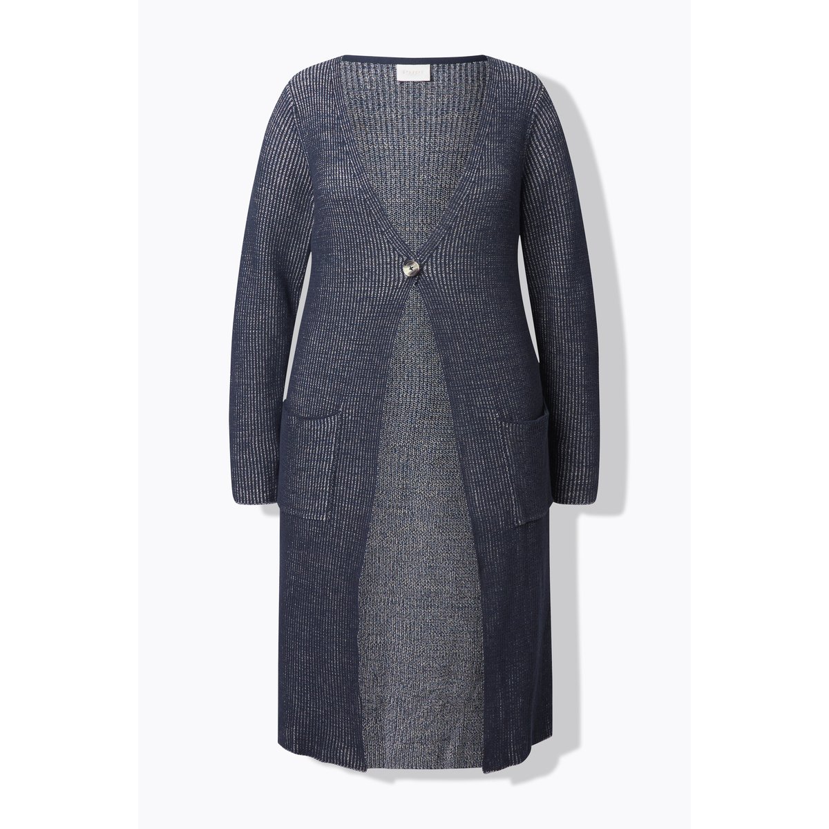 Cardigan long en coton bio marine, ULLA POPKEN