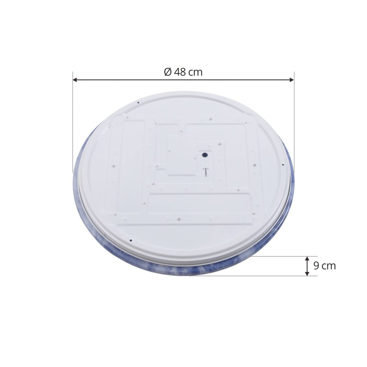 Plafonnier LED, Orbi bleu, blanc, LINDBY