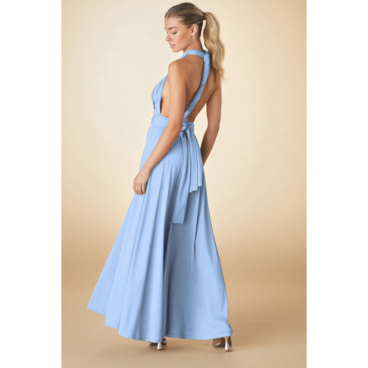 Robe longue habillée en jersey bleu pastel, NEXT
