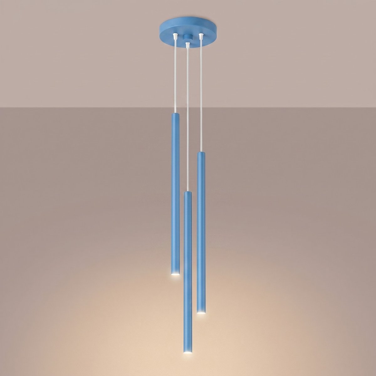 Suspension Acier Bleu G9 3 PASTELO bleu, EDEN