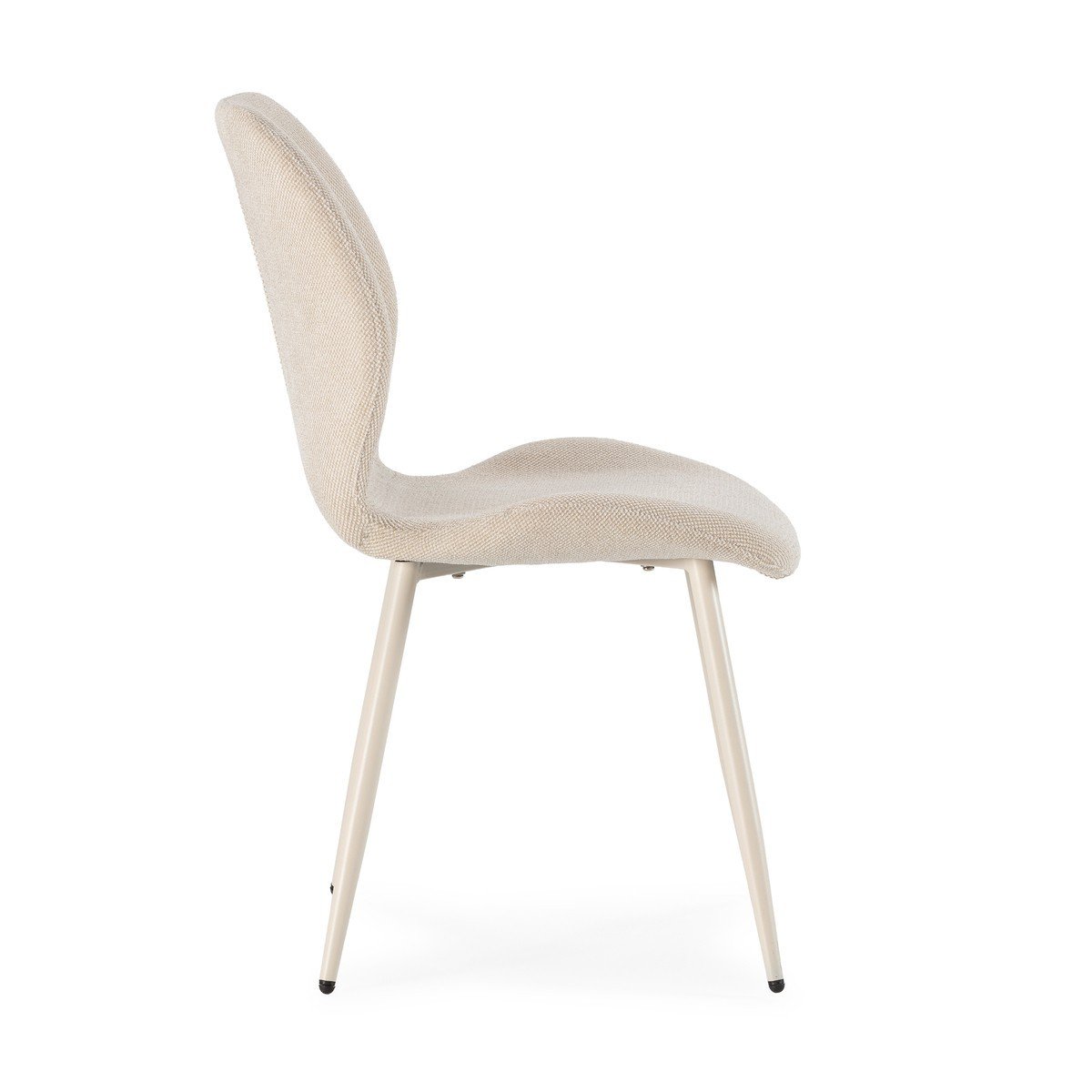 Lot de 4 chaises en tissu - ASHLEY crème, CALICOSY