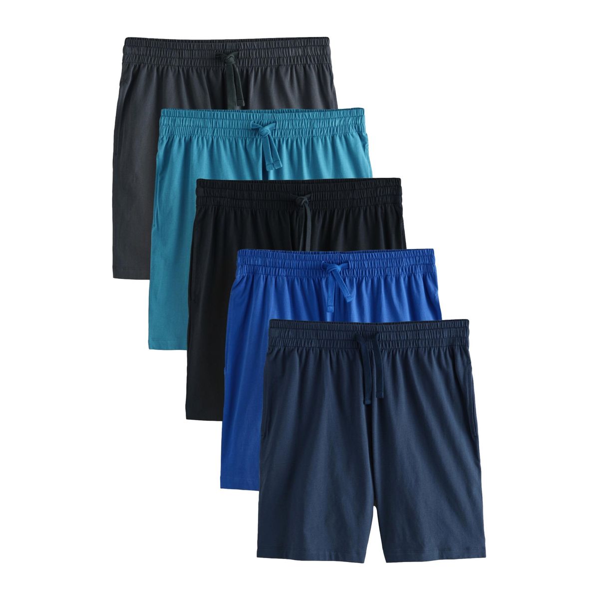 Short de pyjama en jersey, lot 5 bleu/gris, NEXT