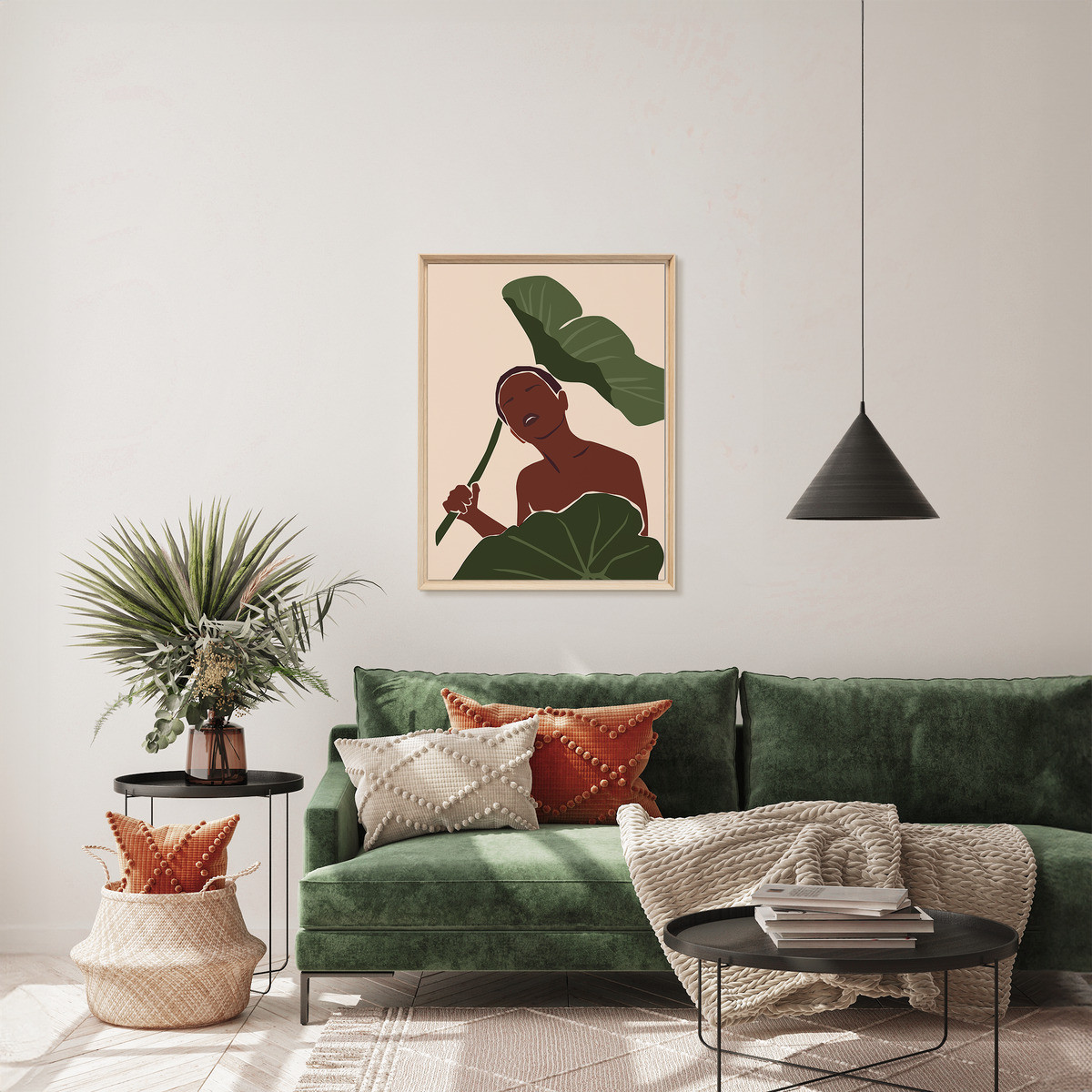 Tableau Mural Encadré Femme Tropicale Minimaliste ILLUSTRATION tableaux encadrés, CEANOTHE