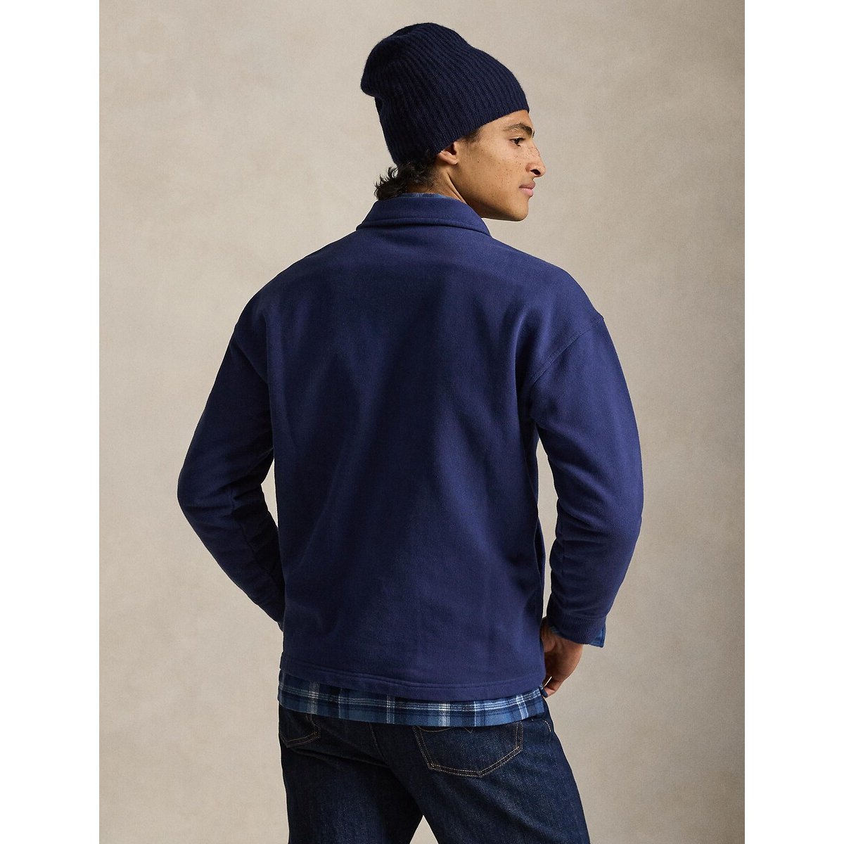 Sweat col zippé bleu foncé, POLO RALPH LAUREN
