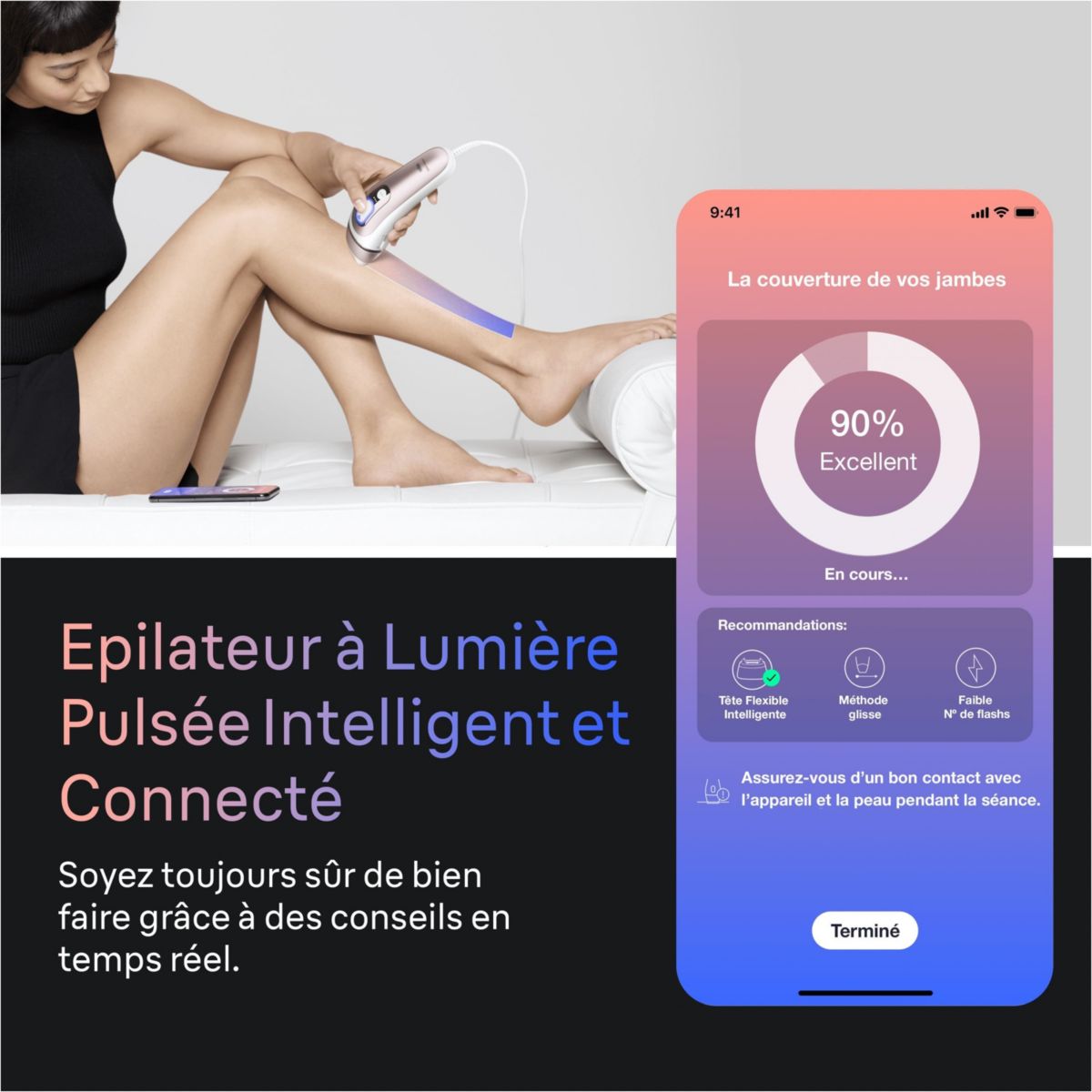 Epilateur lumière pulsée IPL PL7211 Skin i-expert, 2 têtes, 1 rasoir Gillette Venus, 1 pochette rose, BRAUN
