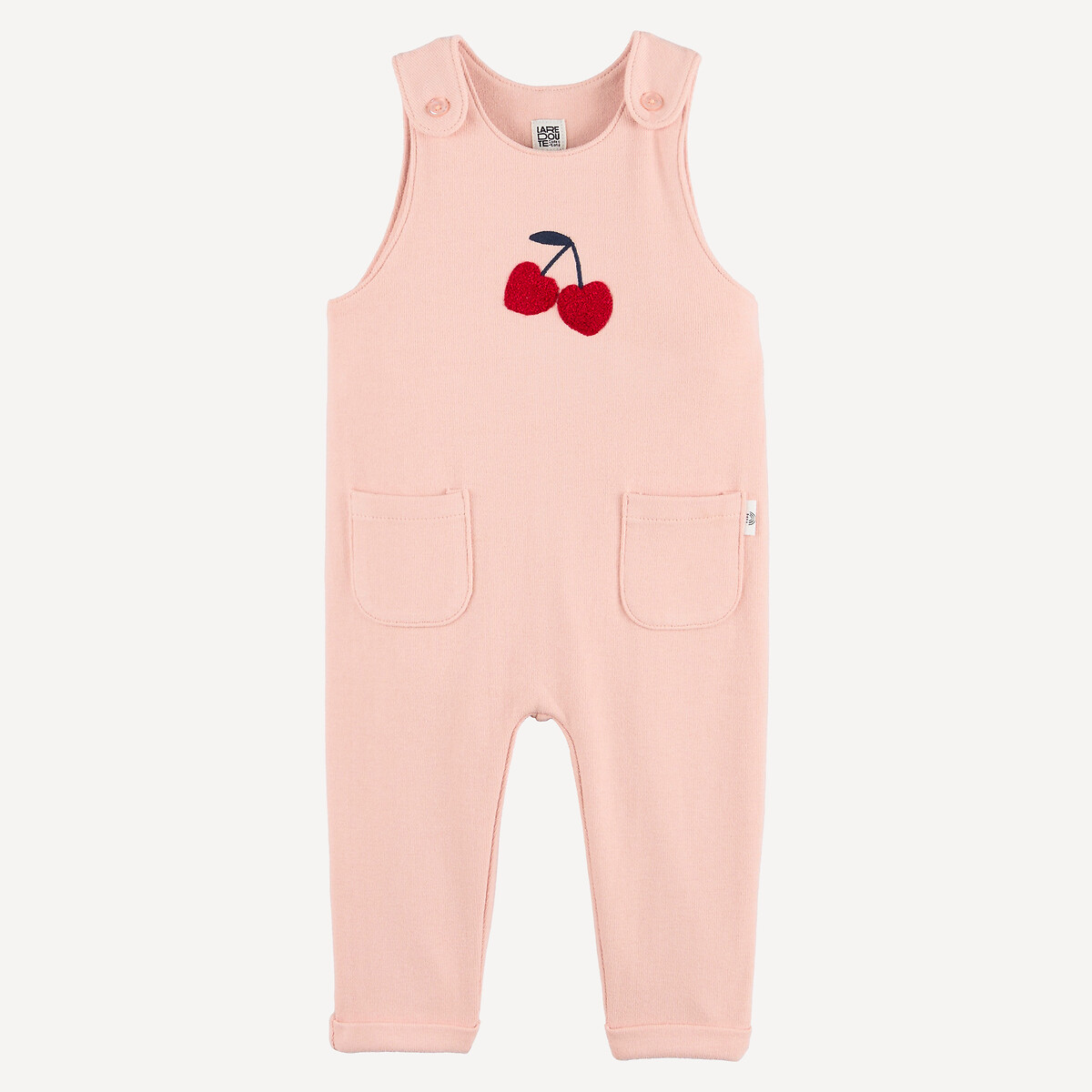 Salopette sans manches, motif cerises brodé rose, LA REDOUTE COLLECTIONS