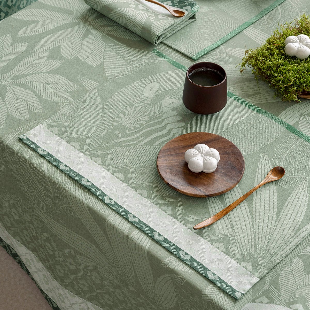 Set de table en Coton, NATURE SAUVAGE crocodile, LE JACQUARD FRANCAIS