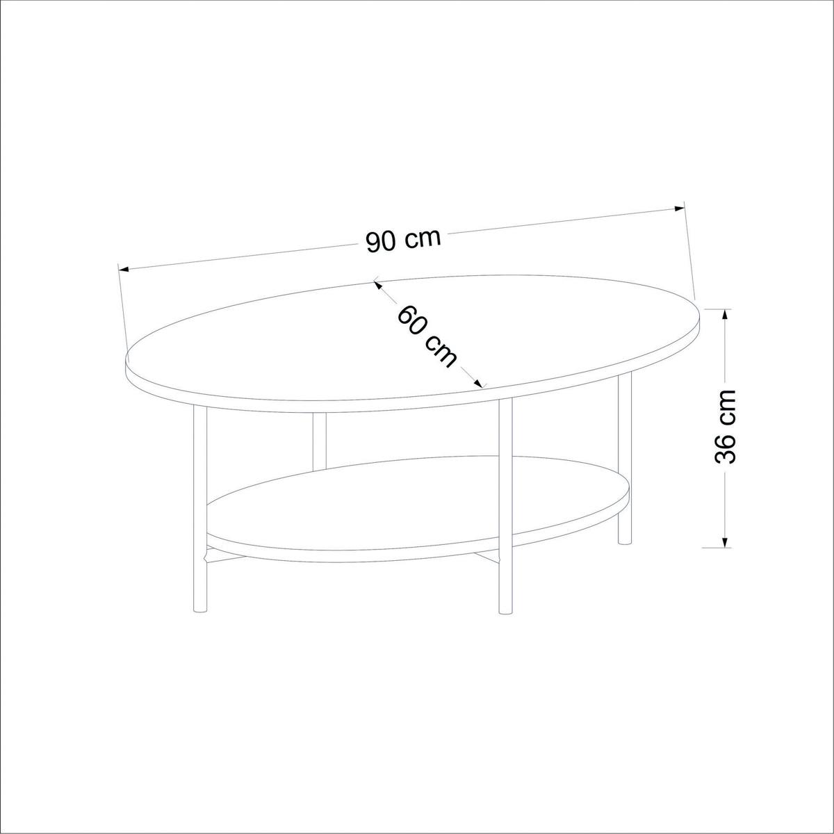 Table basse ovale double plateau JENA chêne, PIER IMPORT