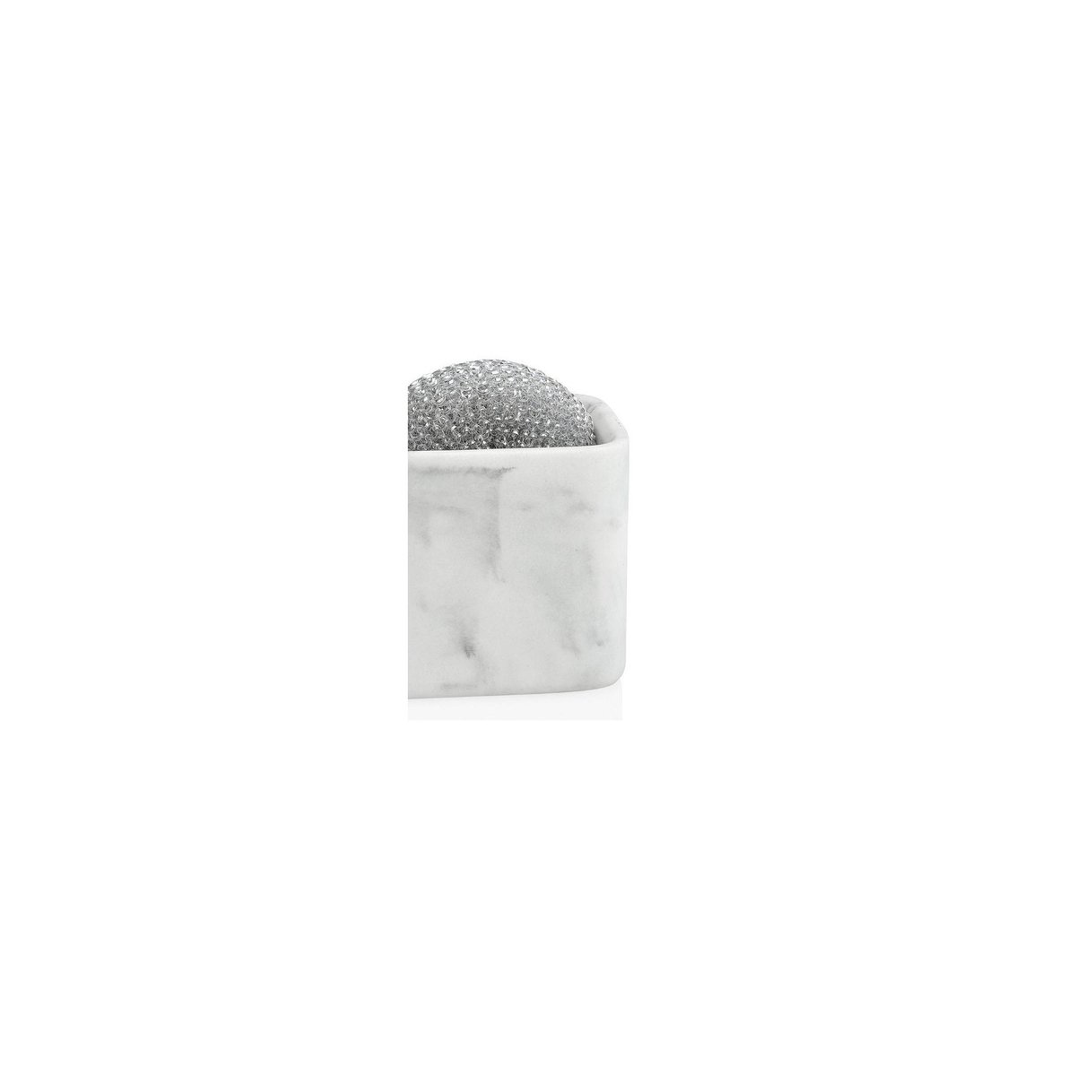 Distributeur liquide vaisselle + porte éponge résine blanc effet marbre - 14.5x7.5x17.5cm blanc, WADIGA