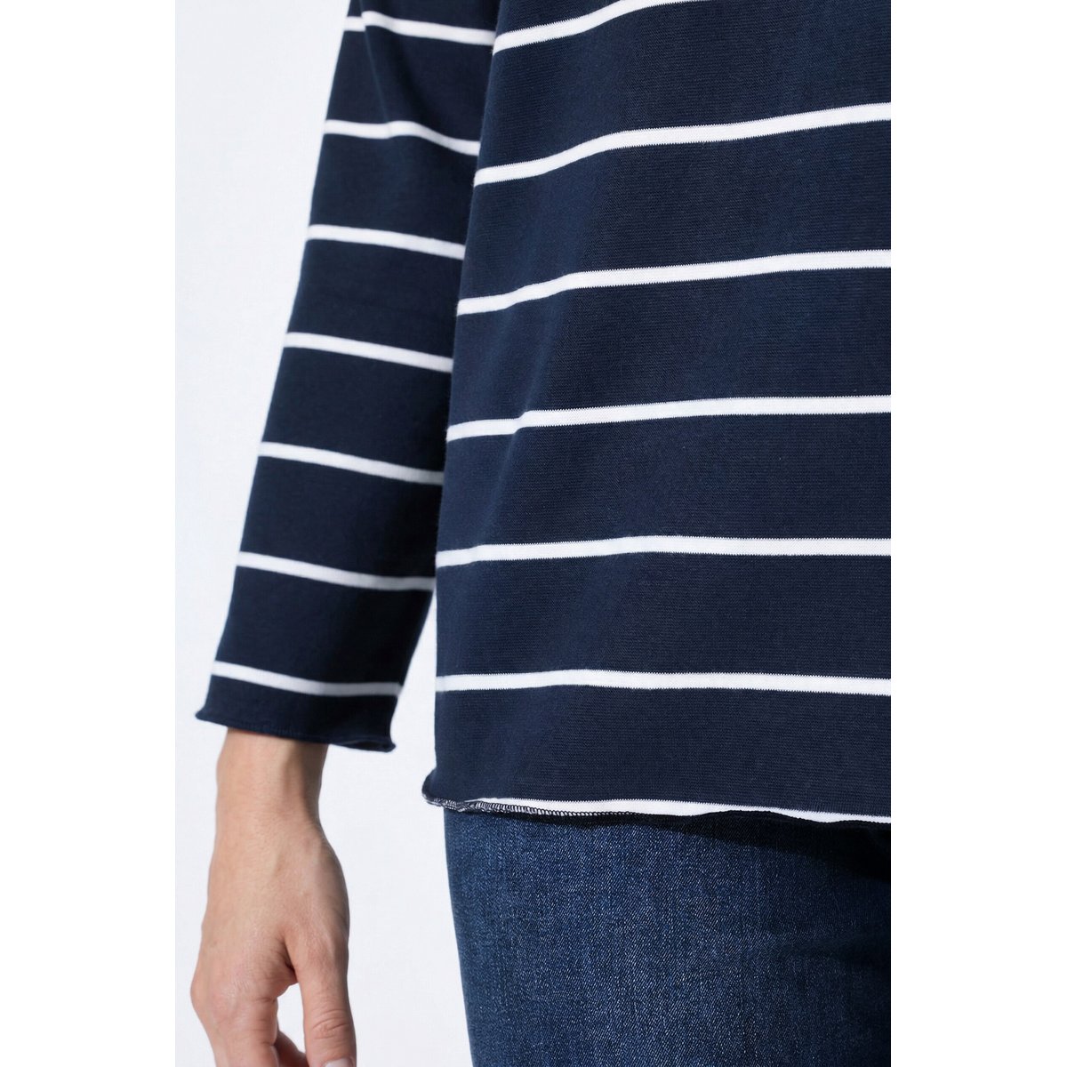 T-shirt en jersey bord-côte, coton bio marine, ULLA POPKEN
