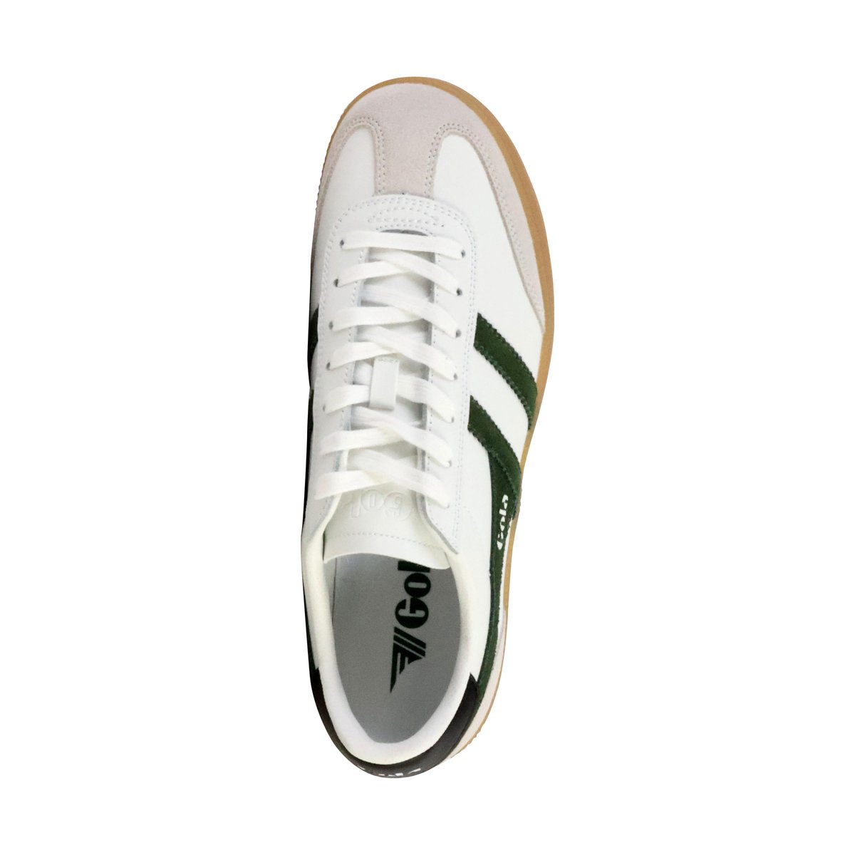 Basket Basse Cuir Viper Leather white-evergreen-black-gum, GOLA