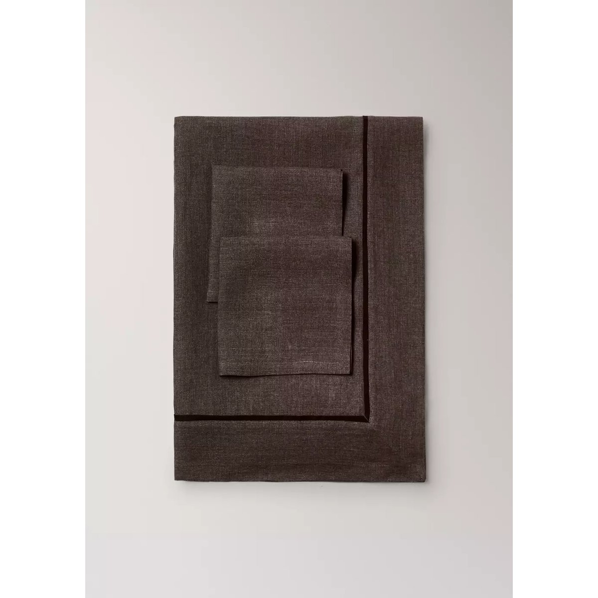 Lot de 2 serviettes de table lin mélangé marron, MANGO HOME
