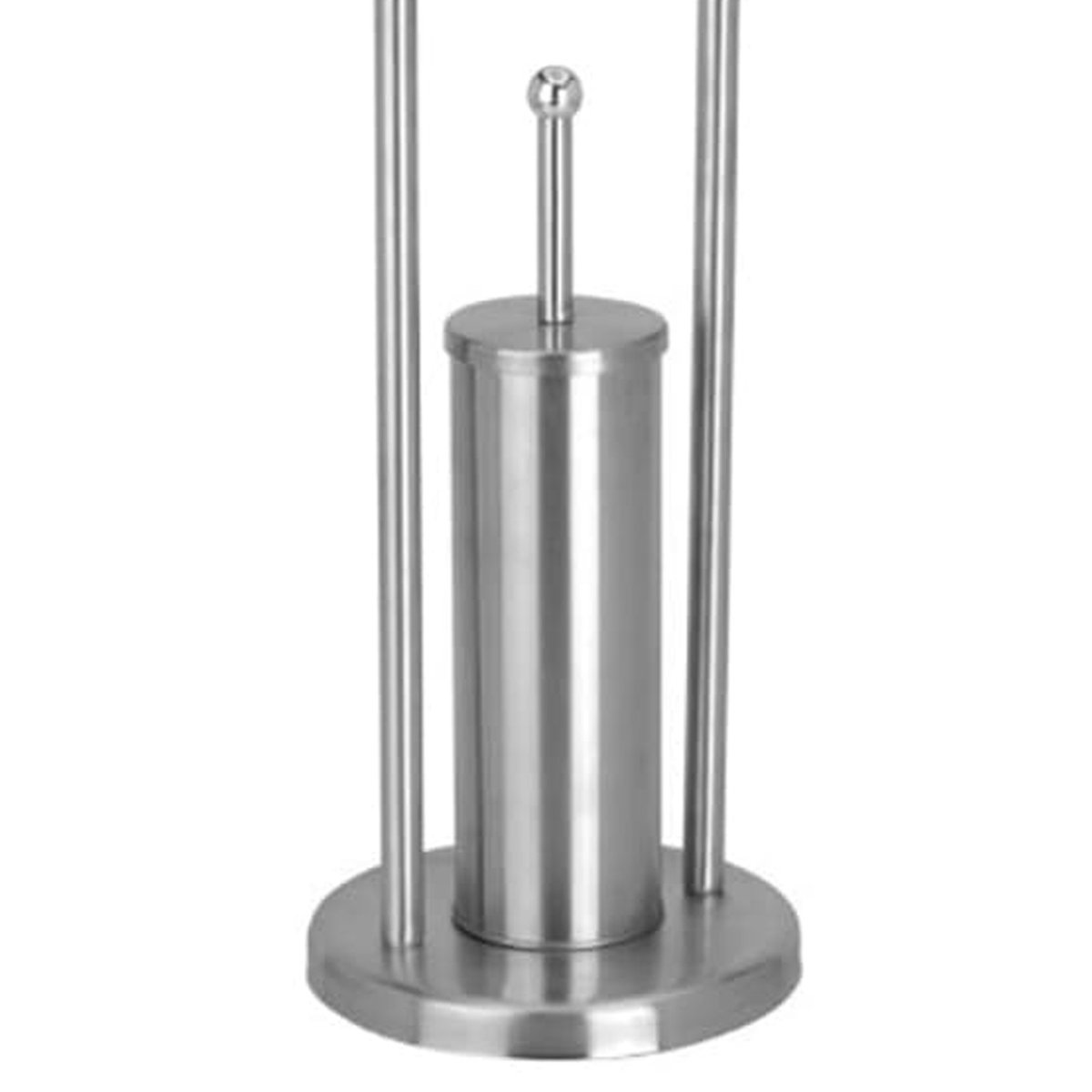 Dérouleur papier WC + brosse WC sur pied acier inoxydable mat chrome/inox, WADIGA