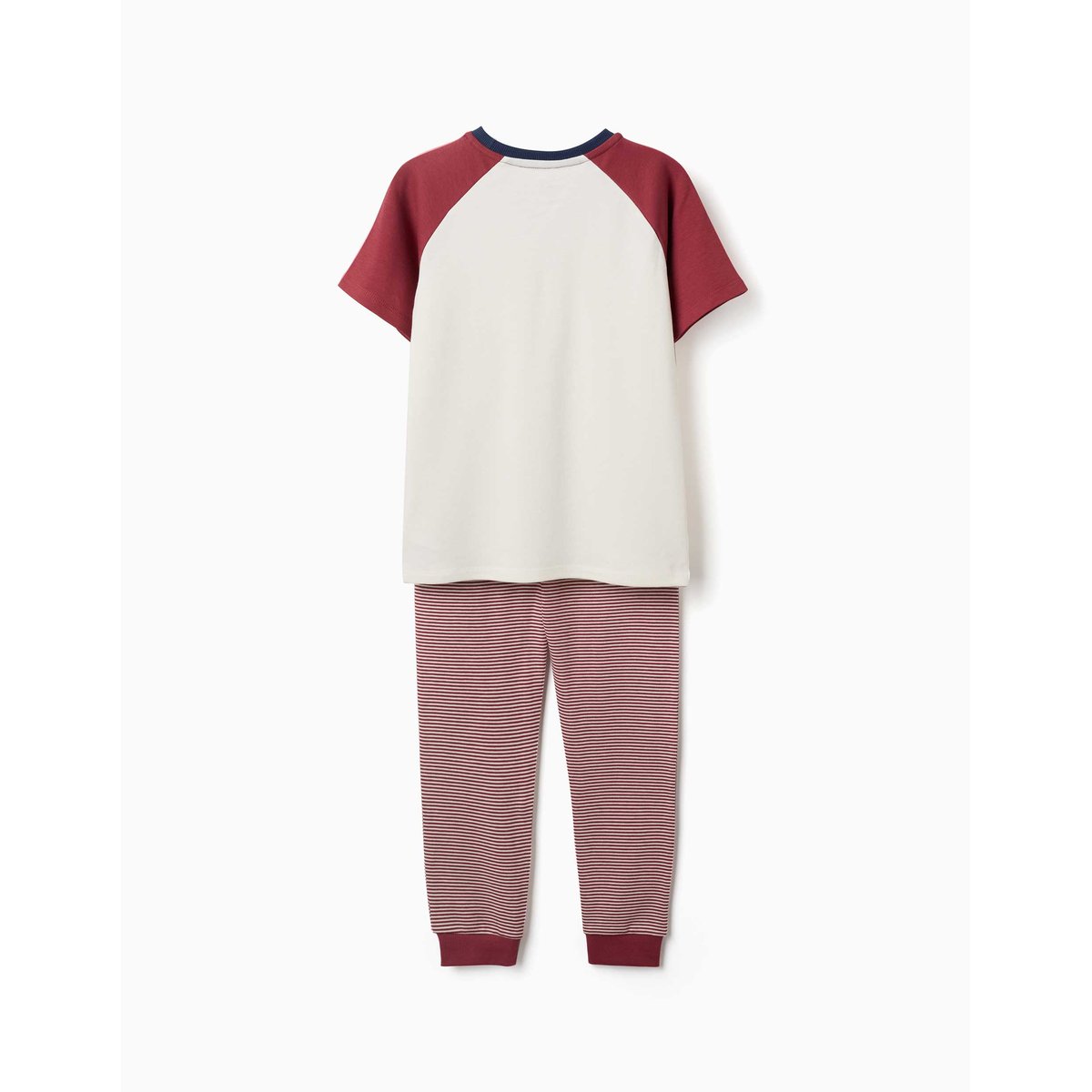 Pyjama à manches courtes en coton avec masque rembourré rouge foncé, ZIPPY
