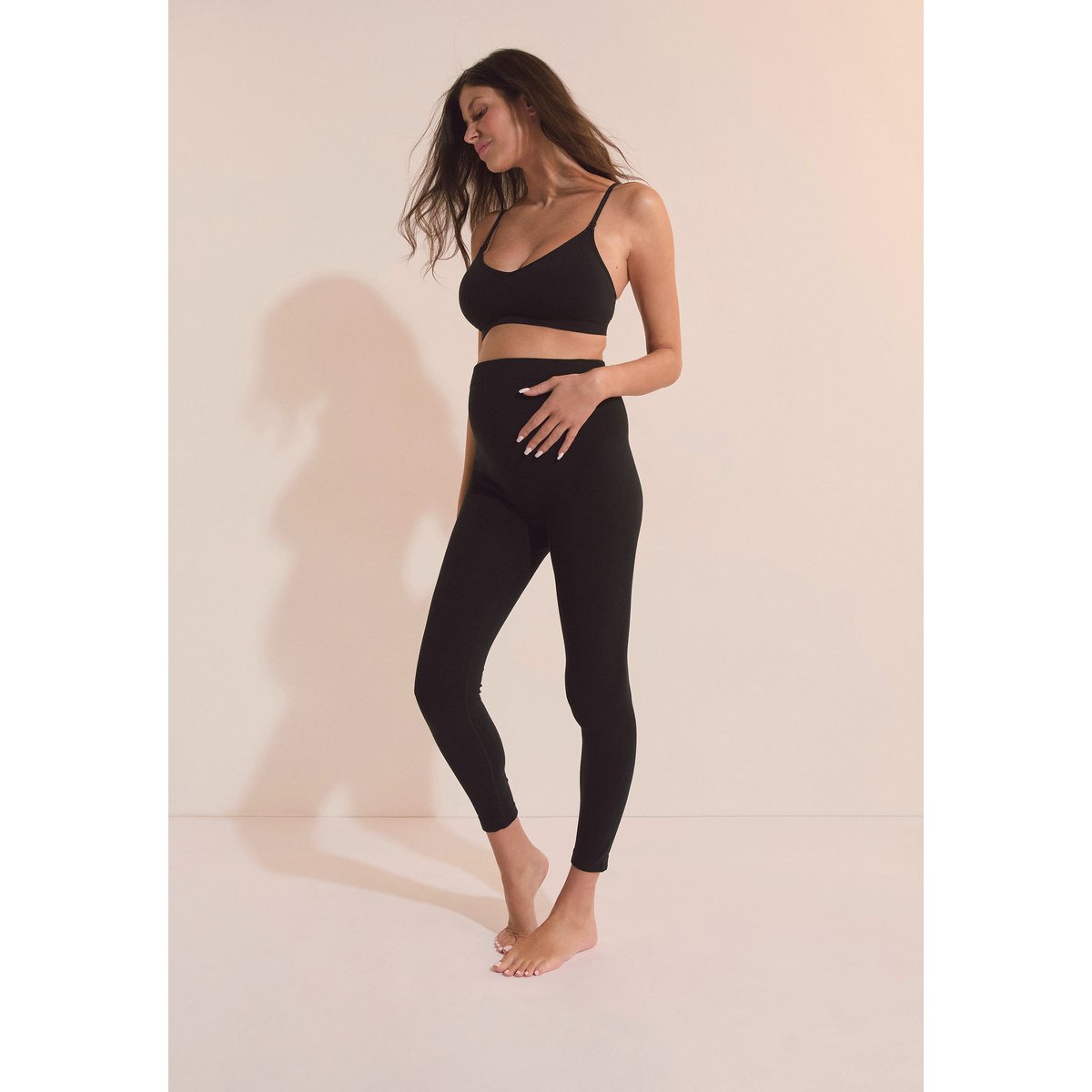 Legging de maternité en coton mélangé AMANDA BABY noir, ETAM