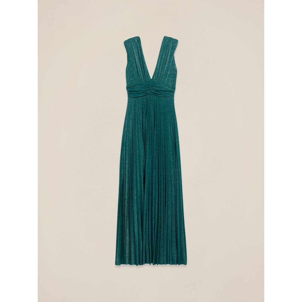 Robe longue plissée petrol blue, OLTRE