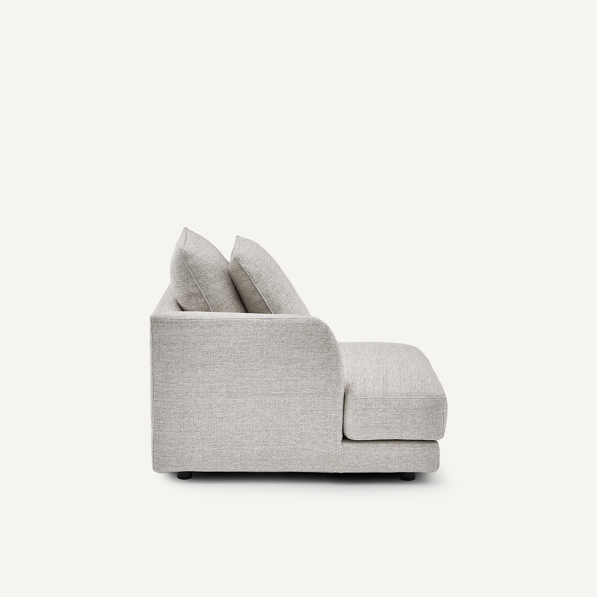 Demi-canapé gauche, modulable en toile jaspée, TIBERIO gris/blanc, AM.PM