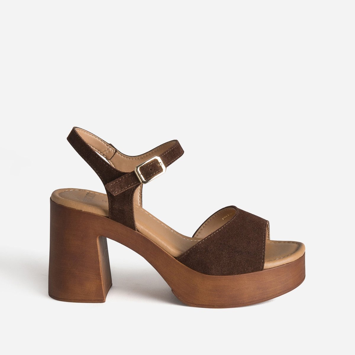 Sandale À Talon en cuir GENESIA. marron, ERAM