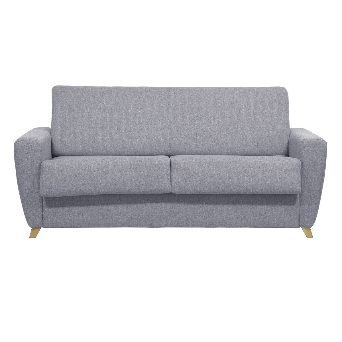 Canapé scandinave convertible avec matelas 18 cm GRAHAM gris clair, MILIBOO