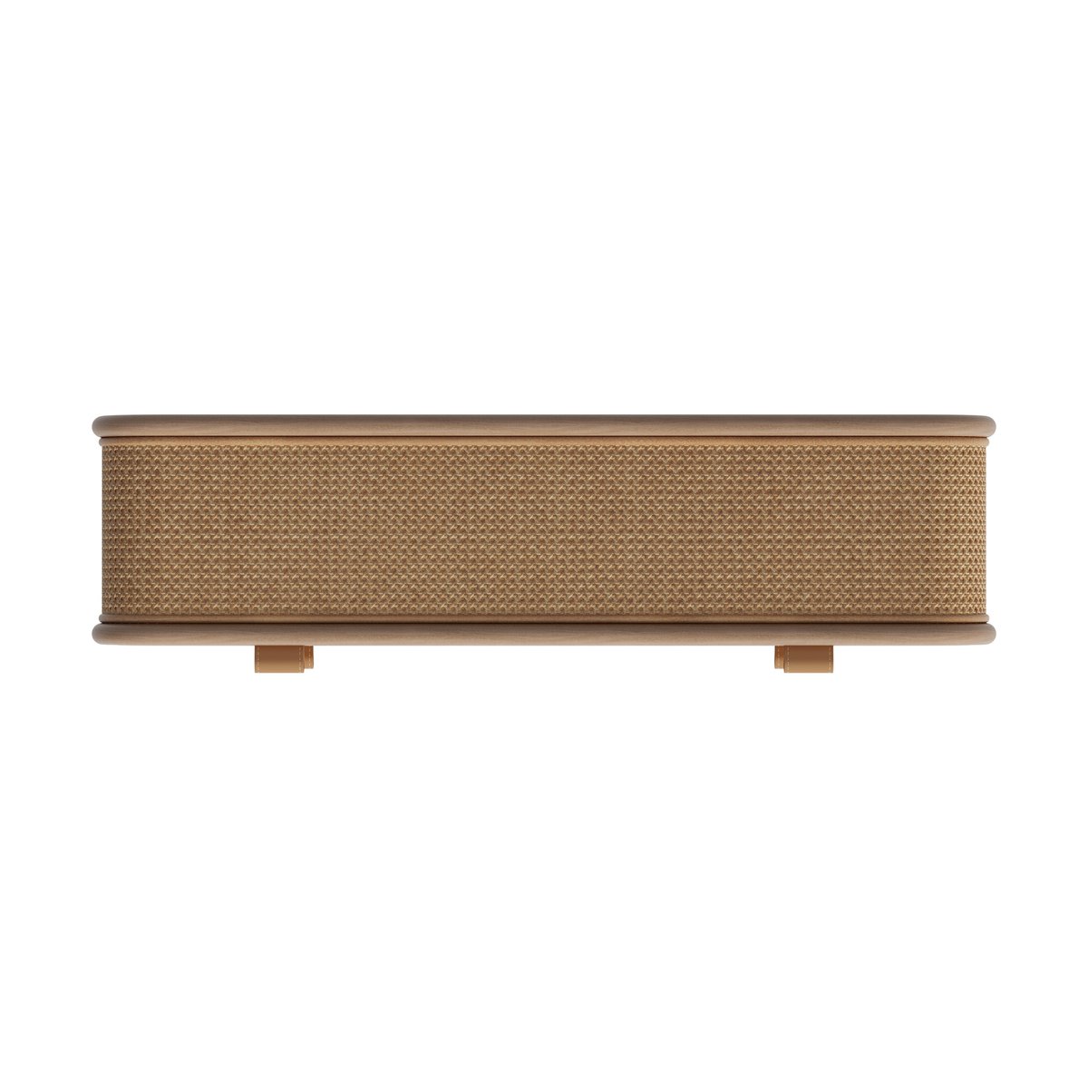 Commode en rotin massif, 2 portes abattantes - ALATA marron clair, MAISON PAVANE