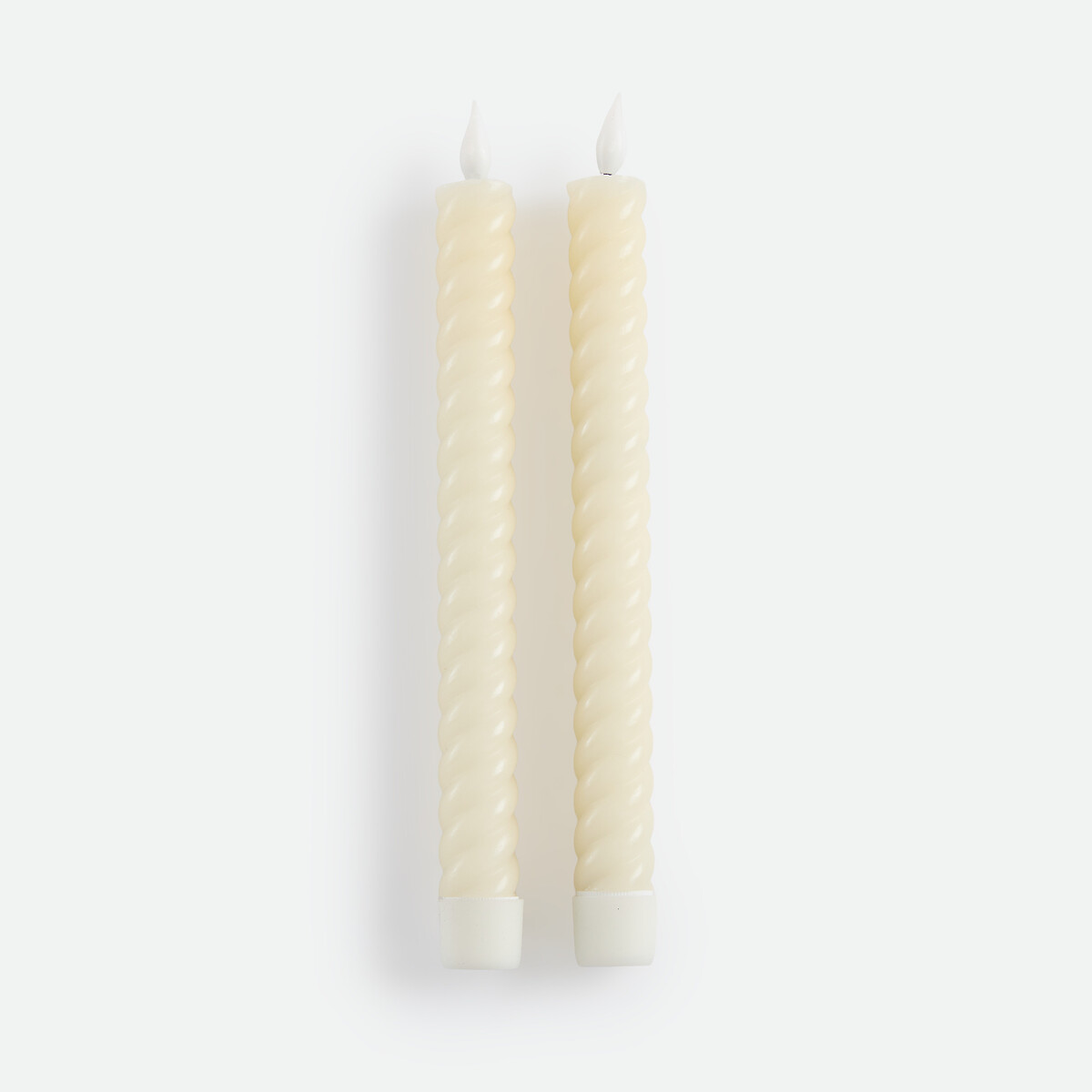 Lot de 2 bougies LED torsadées en cire, hauteur 24,5 cm, CASPAR ecru, LA REDOUTE INTERIEURS
