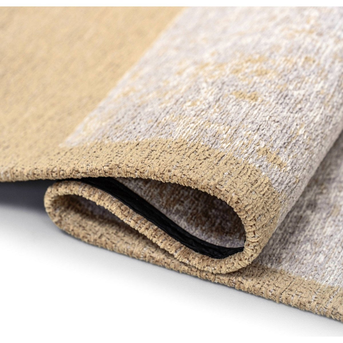 Tapis intérieur et extérieur jacquard, SKIP beige sable et crème nougat, RECOLLECTION