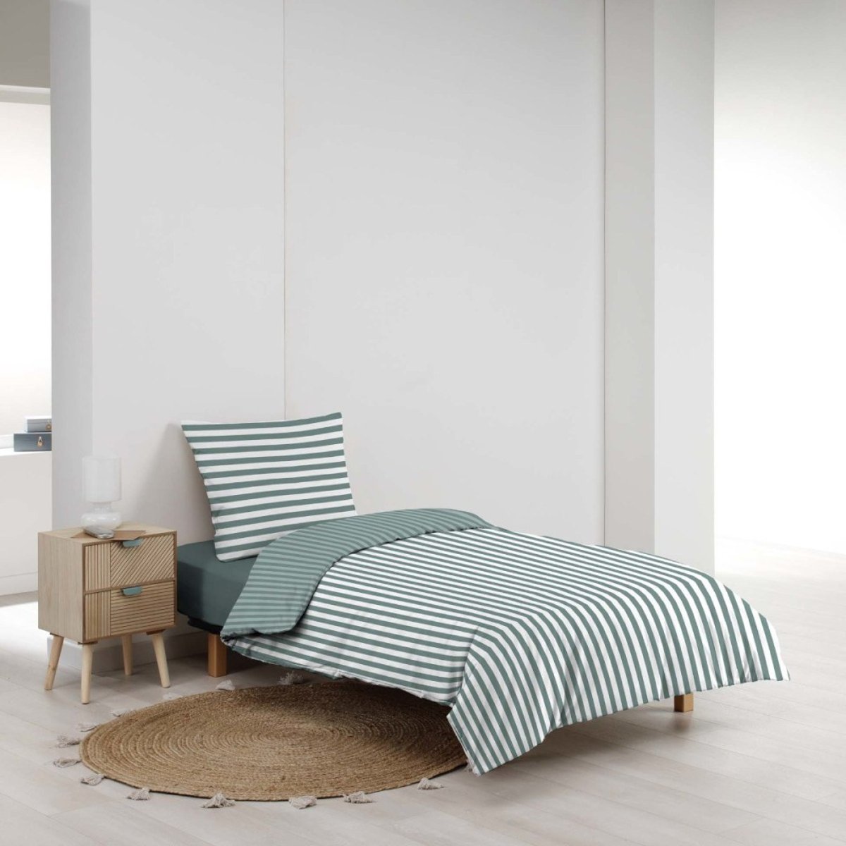 Housse De Couette 140x200 + 1 Taie D'oreiller Coloris Vert vert, DECORATIE