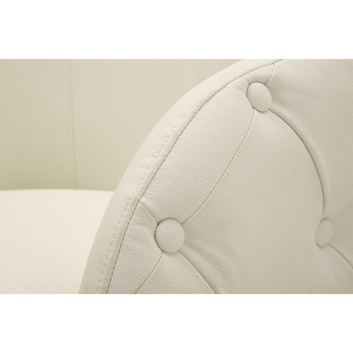 Fauteuil capitonné avec pouf intégré MODERN blanc, RECOLLECTION
