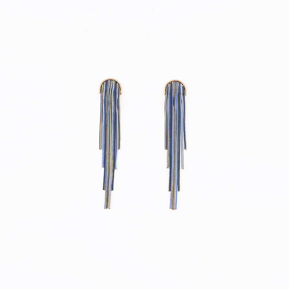 Boucles d'oreilles chaînes bleues bleu, BALABOOSTE
