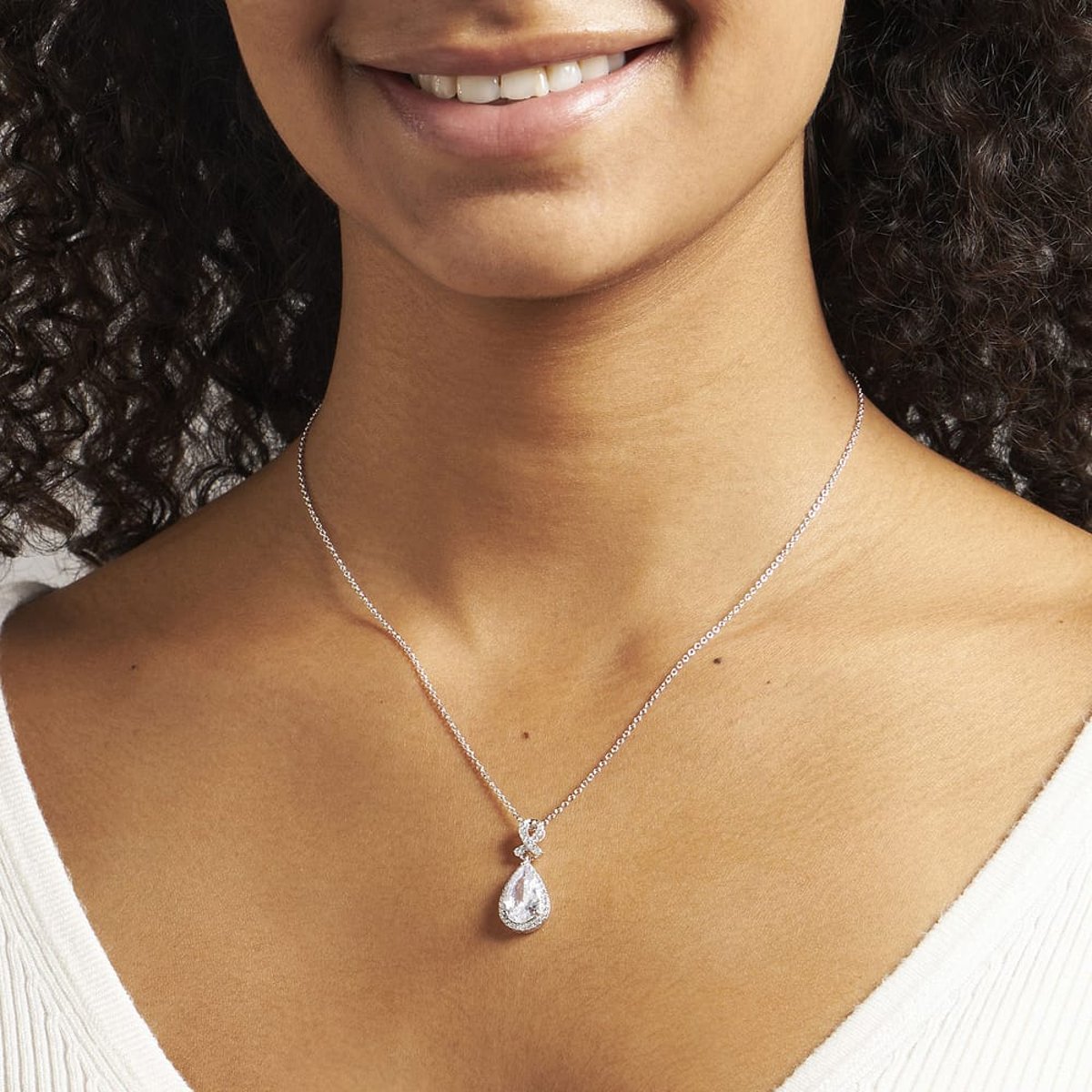 Colliers en Argent/oxyde de zirconium De Zirconium et Oxyde de zirconium argent, CLEOR