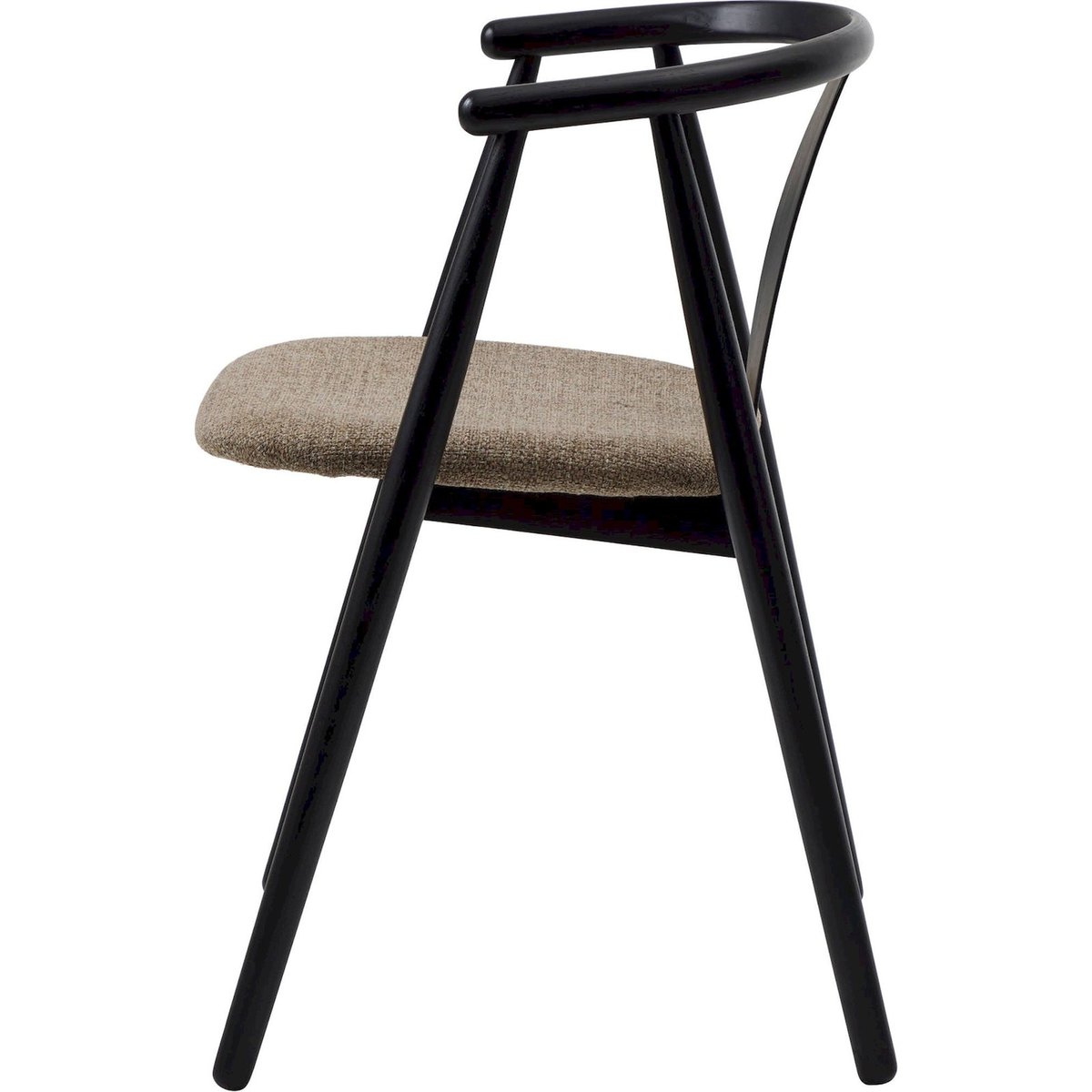 Chaise bois assise tapissée collection DABASSO noir et brun, RECOLLECTION
