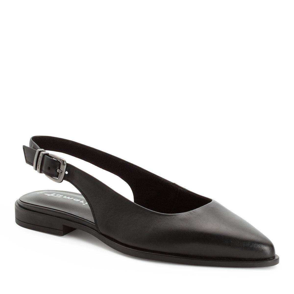 escarpin en cuir noir cuir, TAMARIS