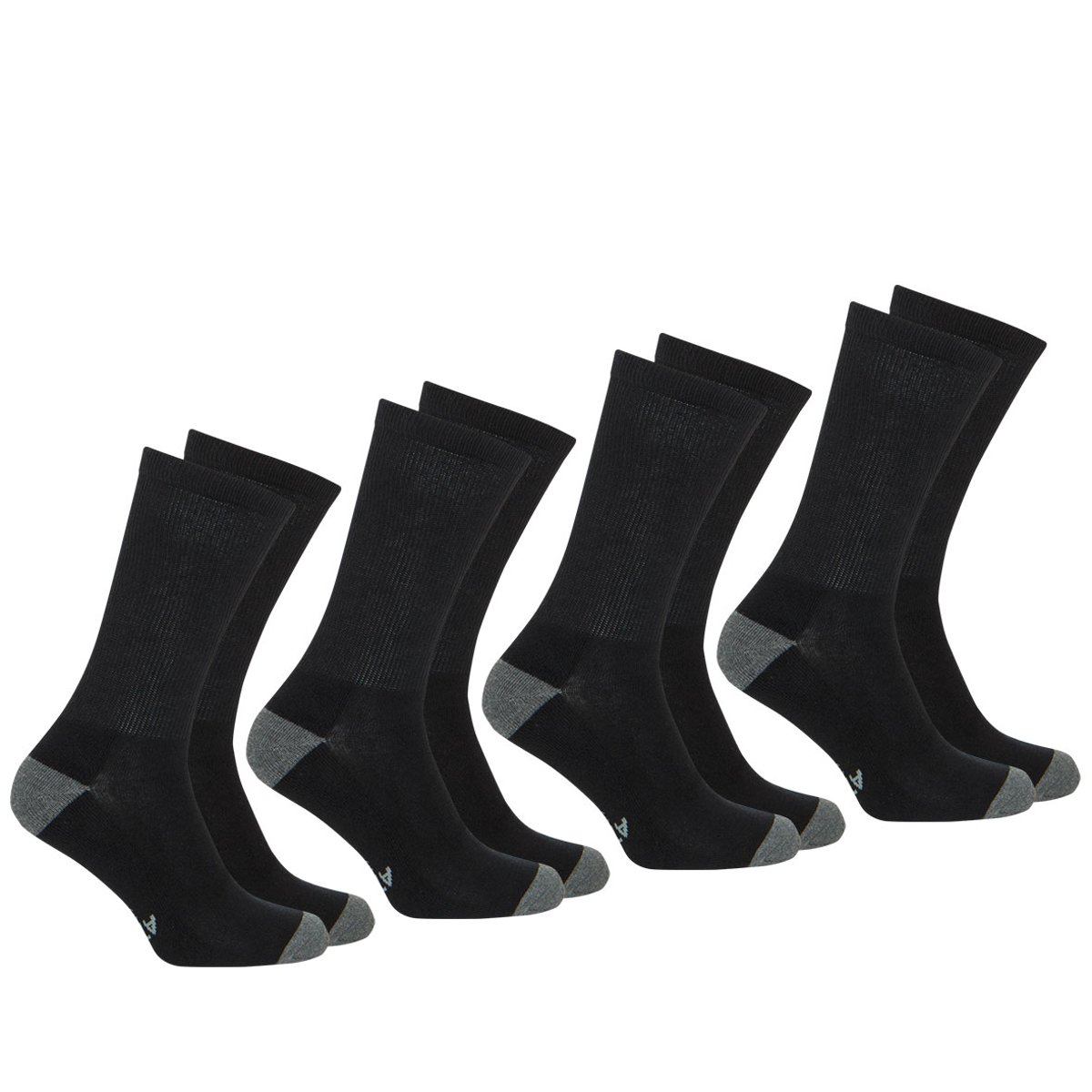 Lot de 4 paires de chaussettes Ecopack Sport noir + gris chiné, ATHENA