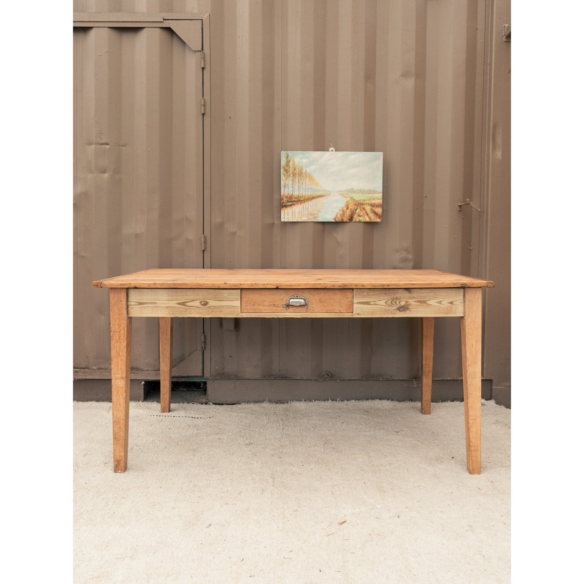 Table à manger de ferme en bois Romy N°1587 - Bon état bois clair, DEBONGOUT