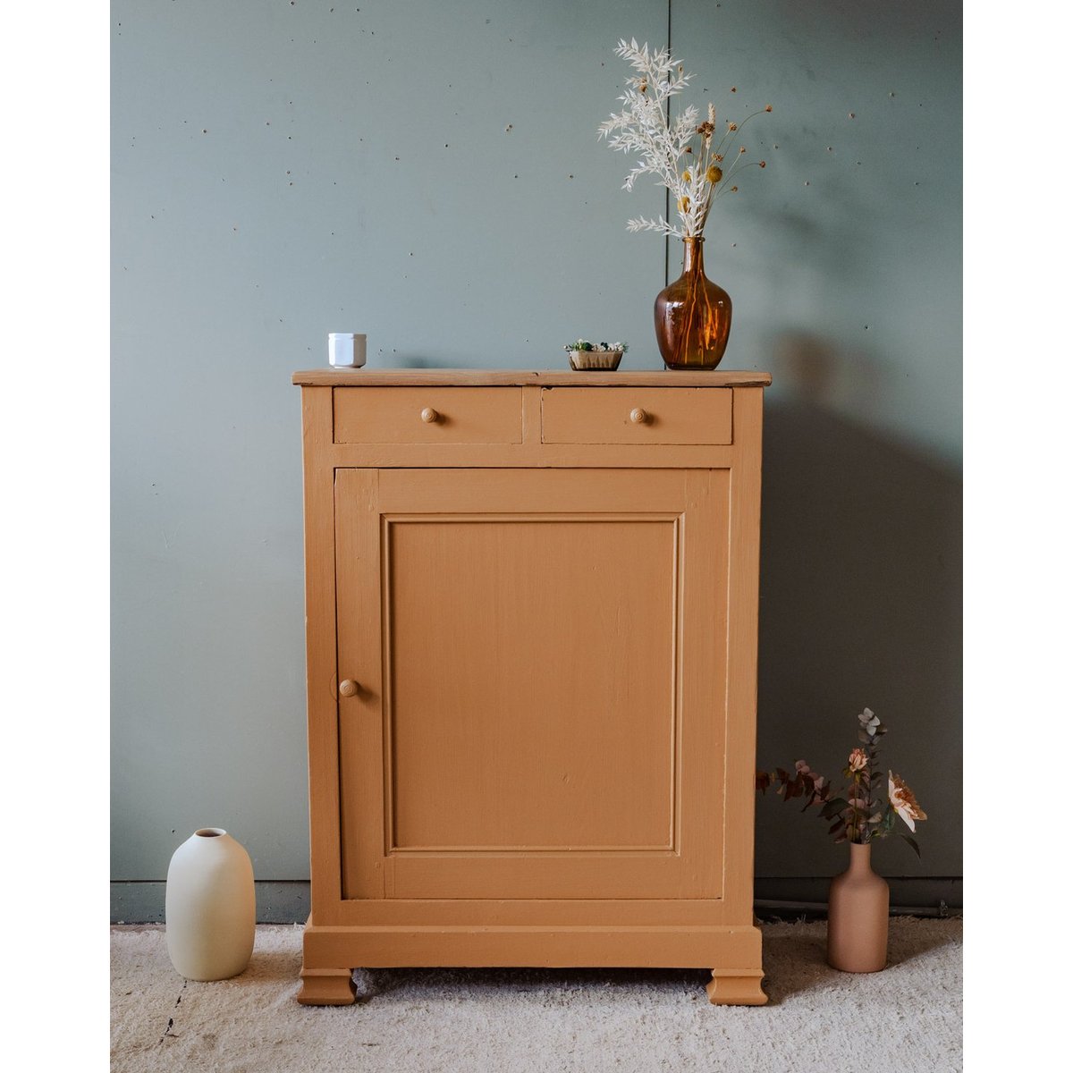 Buffet en bois orange Gilbert N°1527 - Bon état bois clair, DEBONGOUT