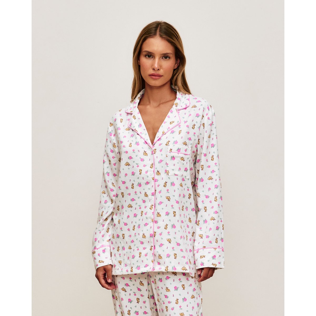 Chemise en flanelle imprimé fleurs et lapins PRINTFLOWERIZ blanc, UNDIZ