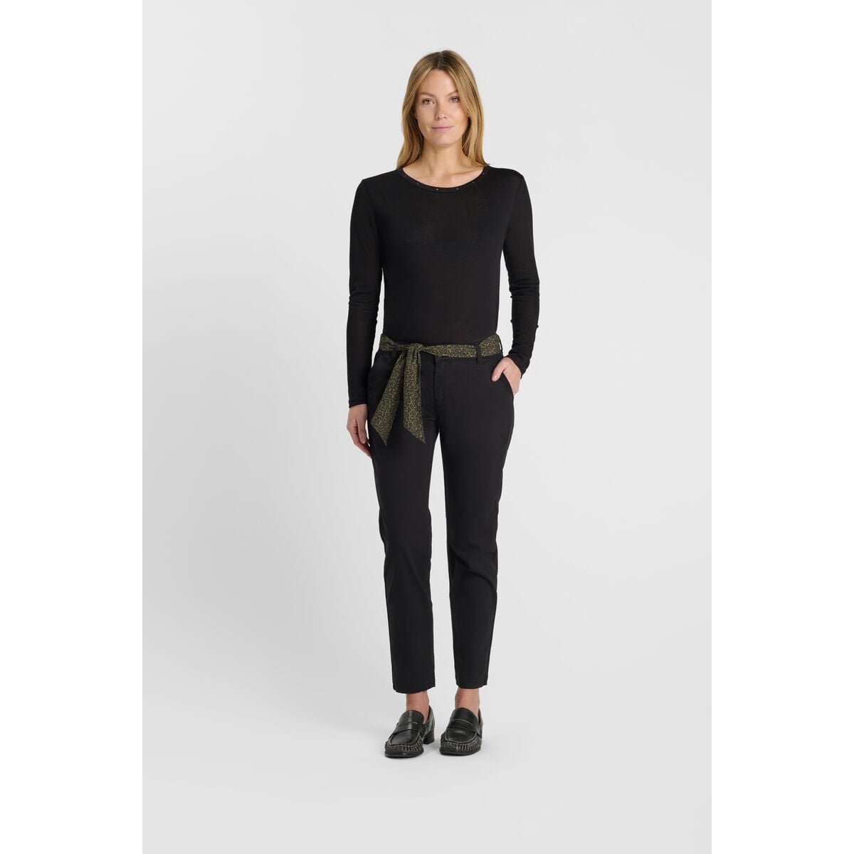 Pantalon chino KRISTIN2 black, LE TEMPS DES CERISES