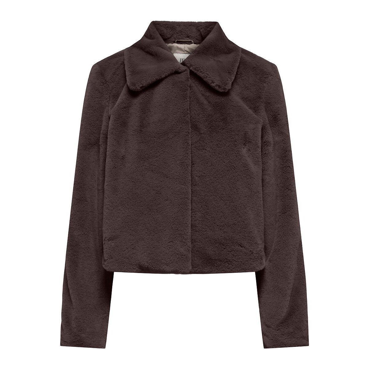 Cappotto corto tessuto effetto peluche marrone cioccolato, JDY