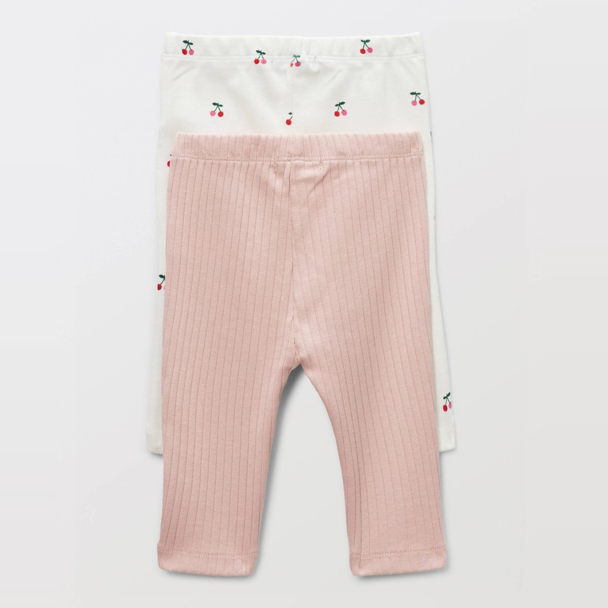 Lot de 2 leggings unis et imprimés en coton BIO GOTS buvard, BOUT'CHOU