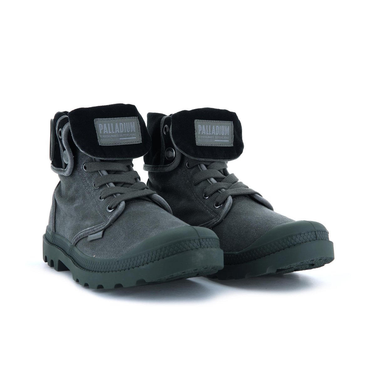 Baskets montantes à revers Baggy gris-anthracite, PALLADIUM