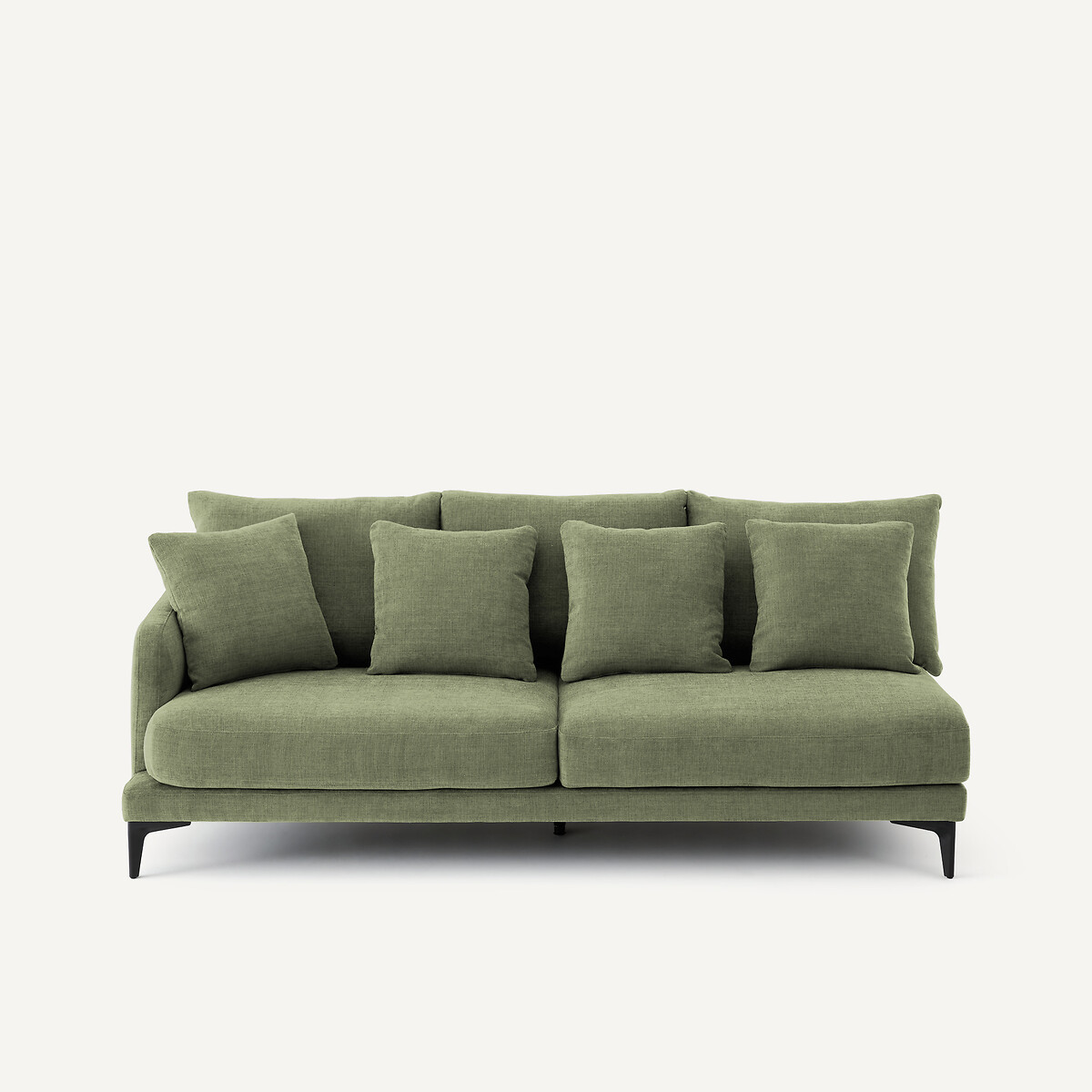 Mezzo divano 3 posti in poliestere cotone, MODERNISTE, design Emmanuel Gallina verde foresta, EMMANUEL GALLINA X AM.PM