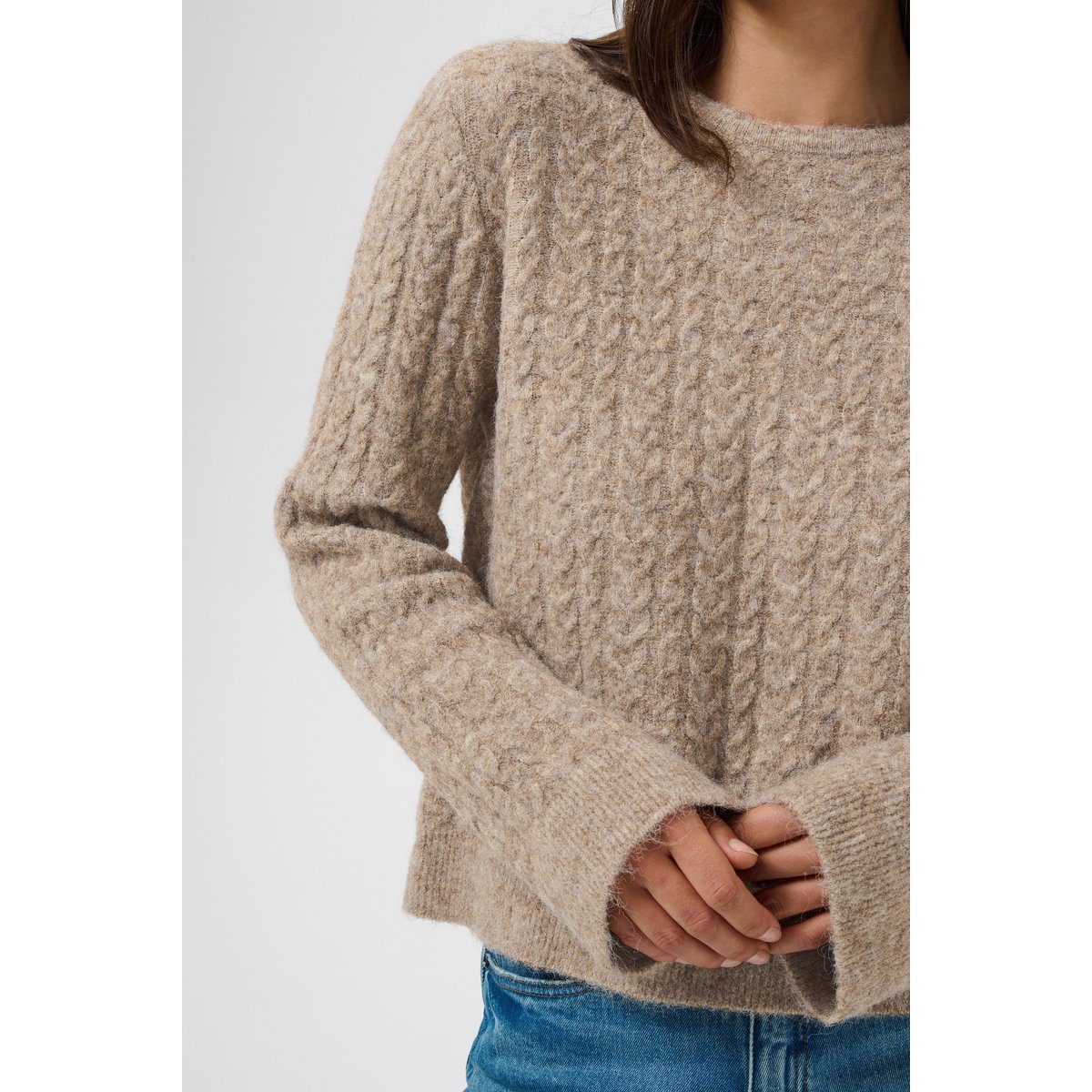 Pullover tricoté beige melange, KAFFE