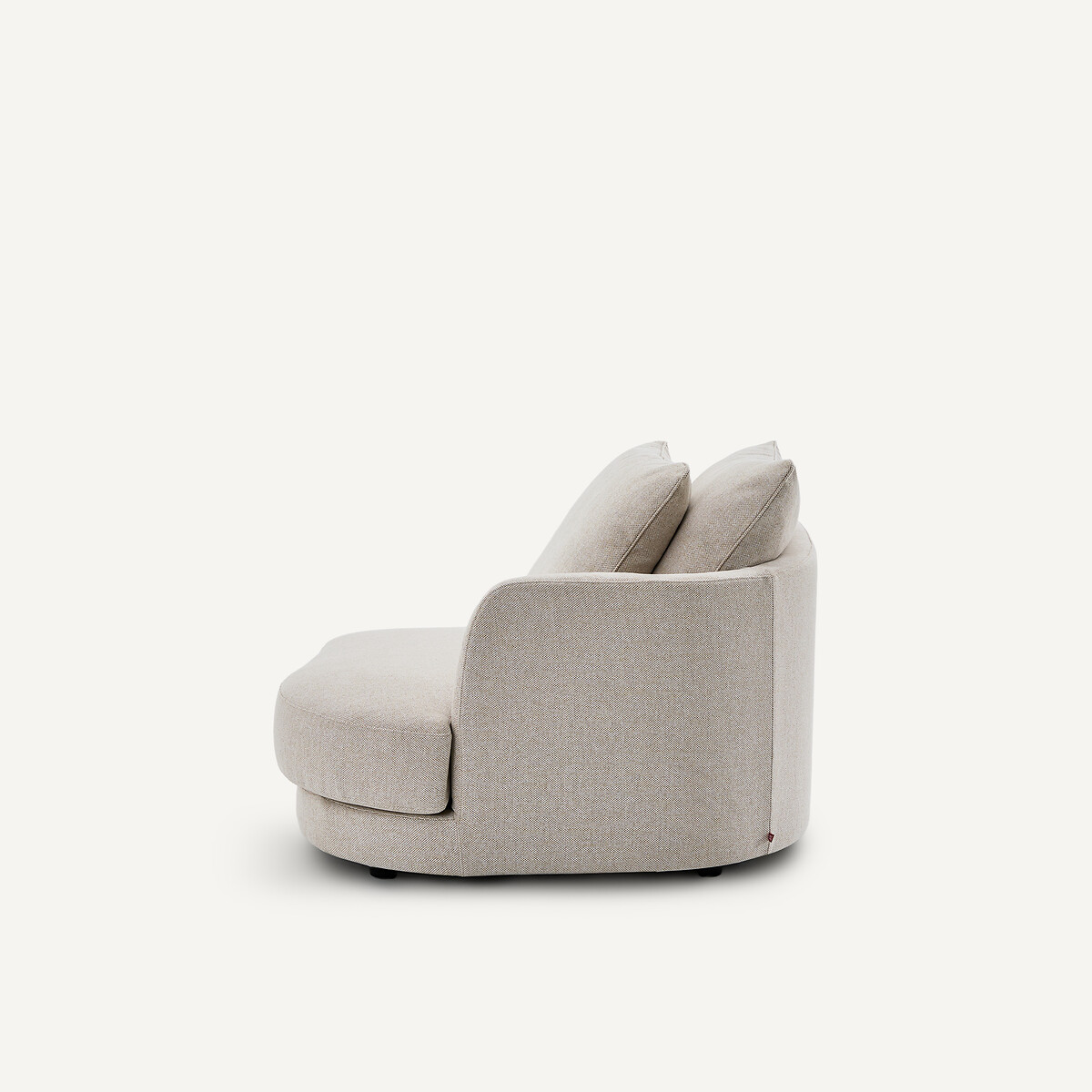 Demi-canapé droit, arrondi, modulable en tweedé, TIBERIO ivoire, AM.PM
