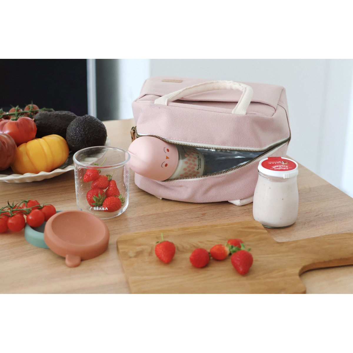 Sac repas isotherme rose poudré rose poudré, BEABA