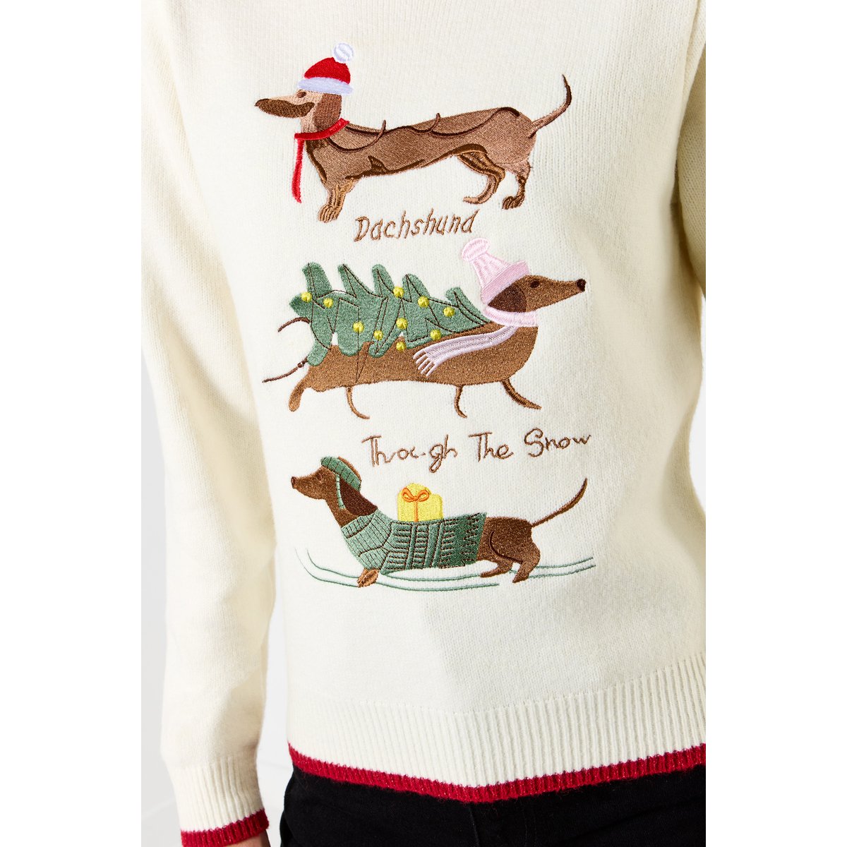 Pull Brodé Teckels Darcie beige, JOE BROWNS