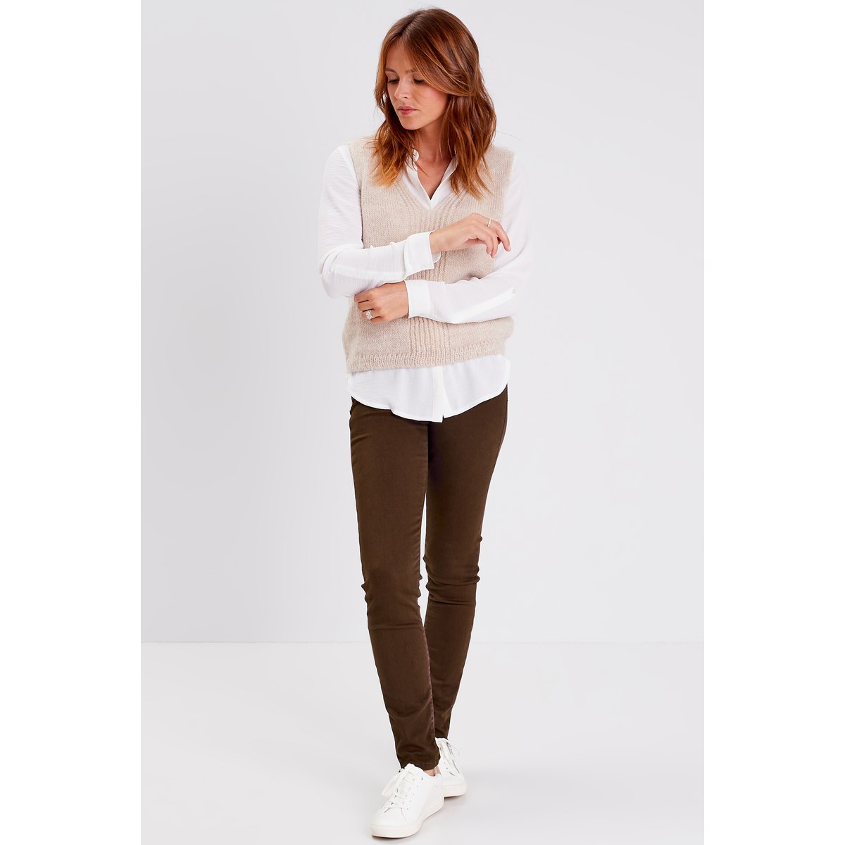 Jean magique ajusté taille standard marron foncé, BREAL