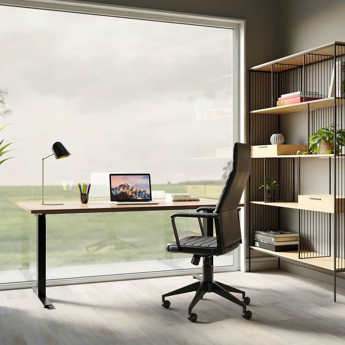 Bureau réglable en hauteur, JACKIE bois, KARE DESIGN