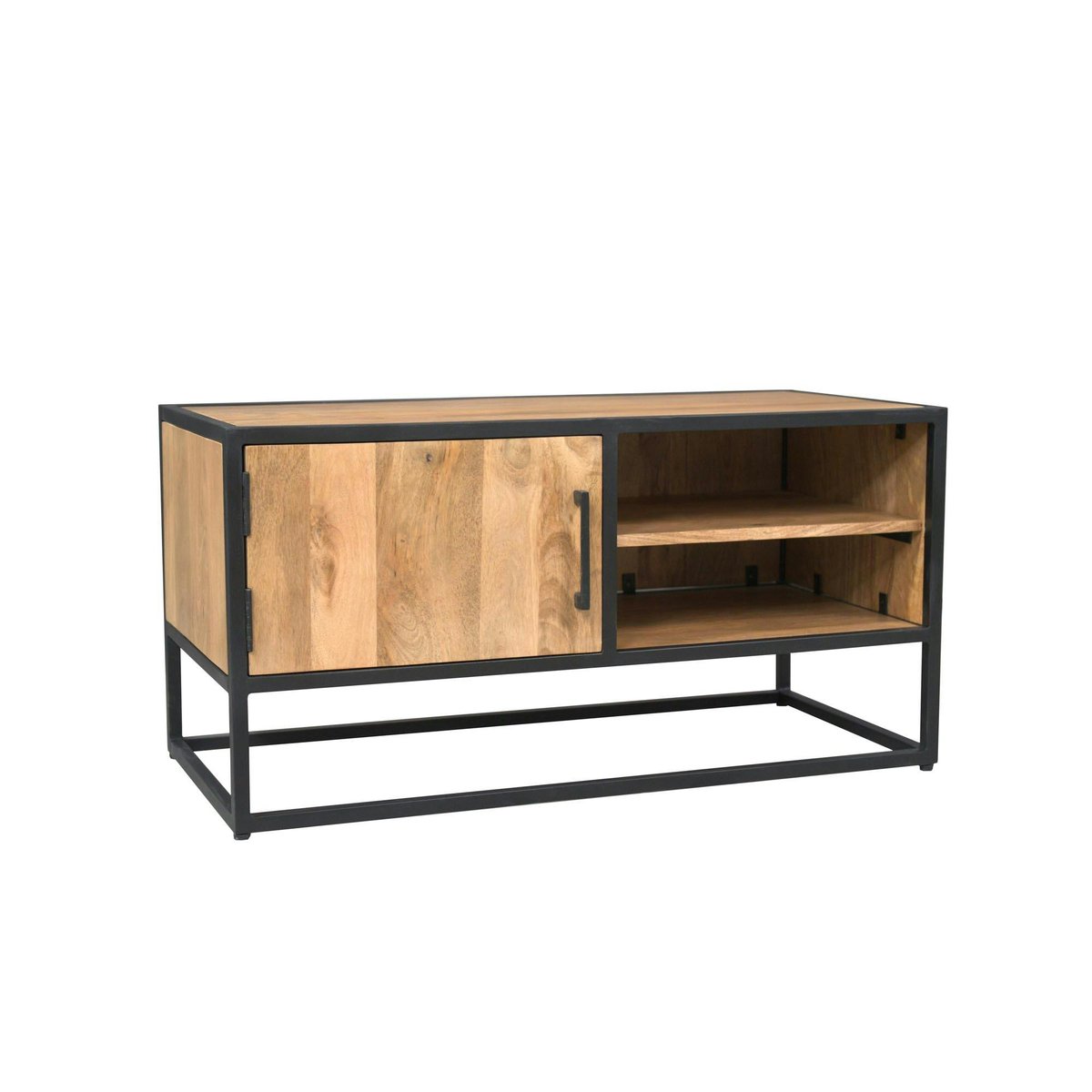 Meuble TV bois et métal 1 porte RIVANO bois clair, PIER IMPORT